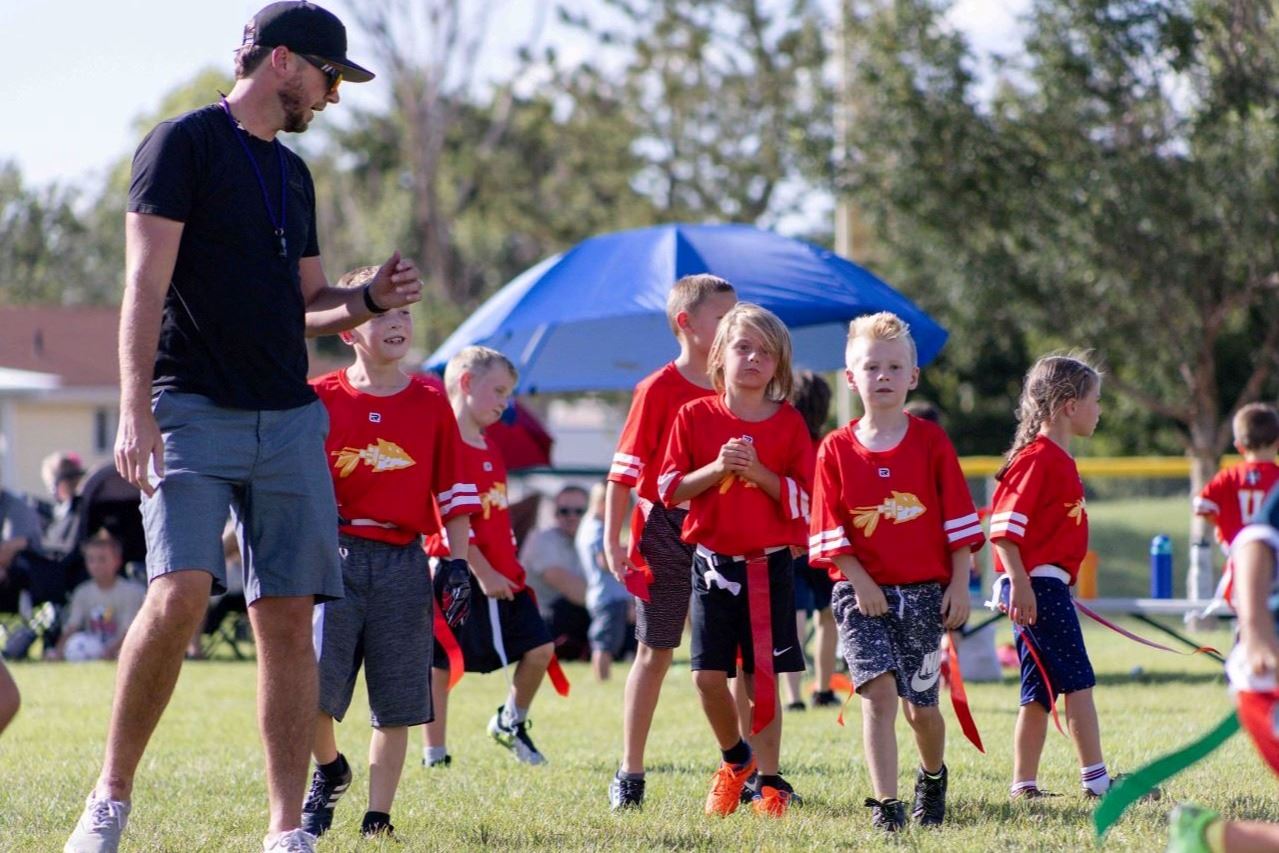 Flag football players