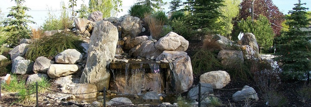 A waterfall at Heritage Park